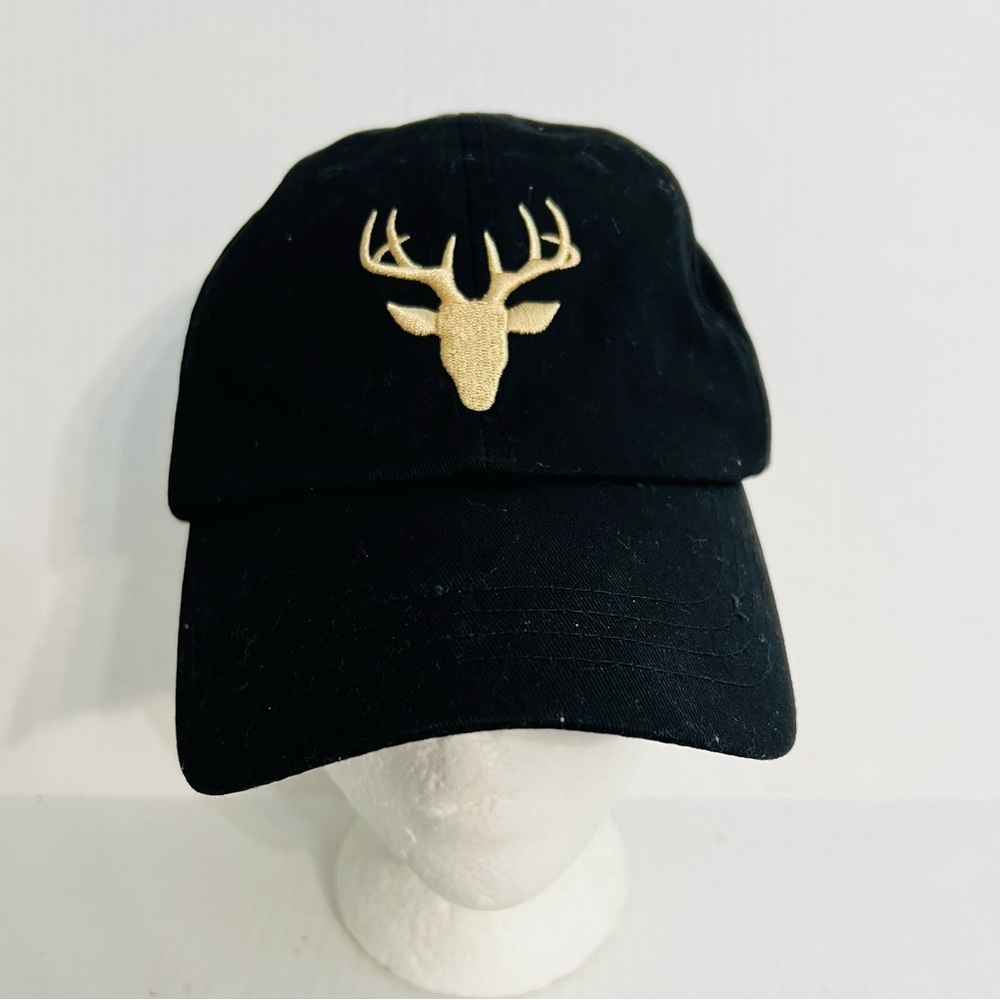 Open Road Embroidered Deer Black & Gold Cap